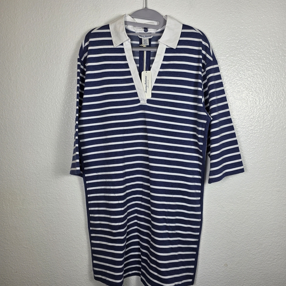 Tommy Bahama Jovanna Stripe Cotton Blend Shift‎ Dress 3/4 Sleeve Size S/P